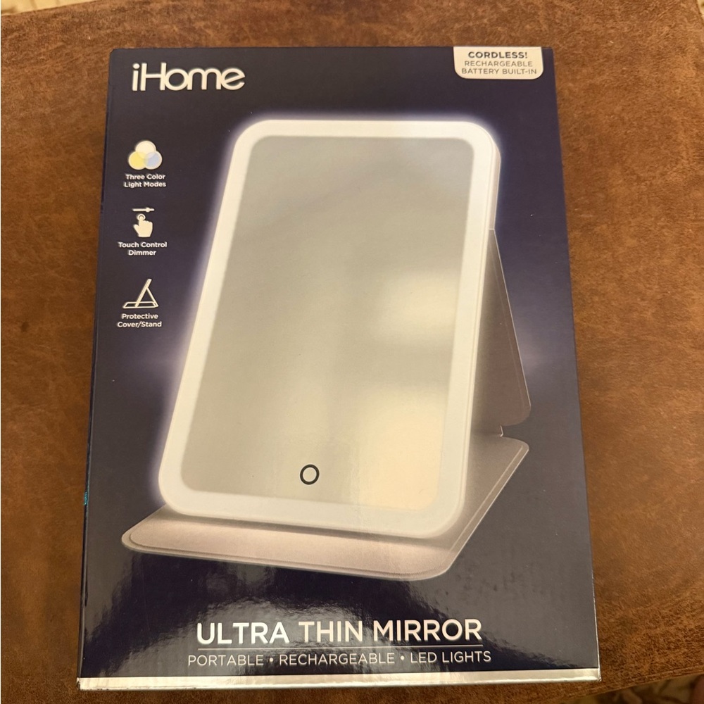 iHome LED Mirror with Touch Control and Adjustable Stand